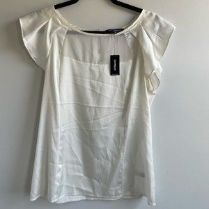 Express silk blouse, cream/white, NEW WITH TAGS, size m
